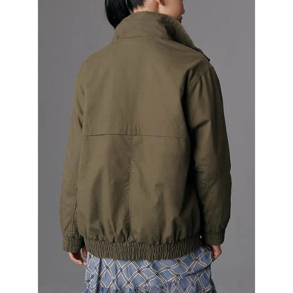 Anthropologie Pilcro Oversized Bomber Jacket Womens XL Moss Green Boho Lined NWT - Picture 2 of 14